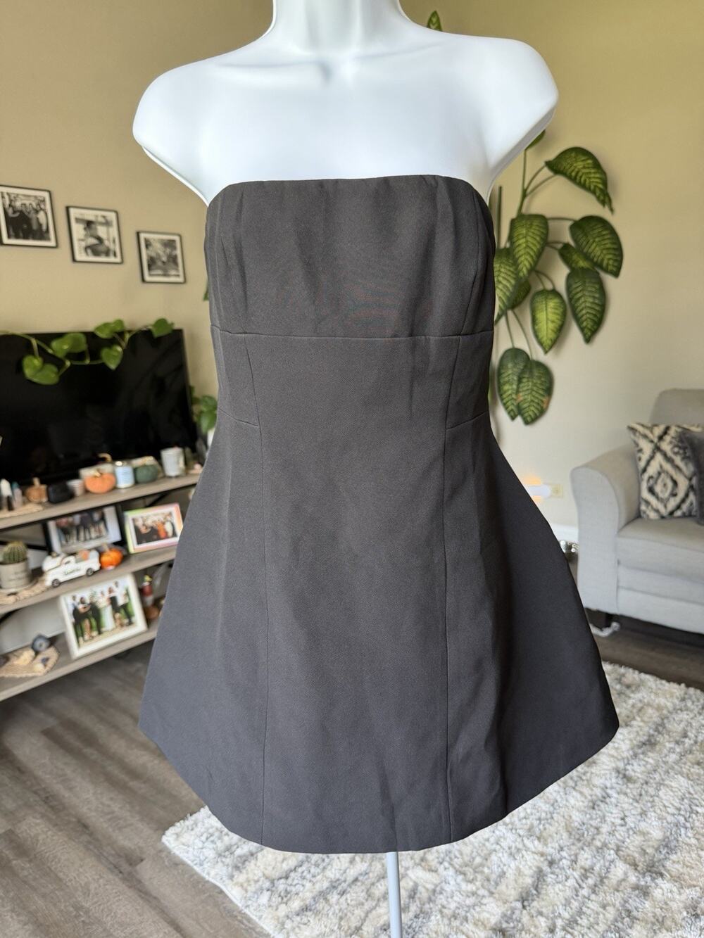 Fashion Nova Mini Dress Black Size M Strapless Party/birthday Dress #1066